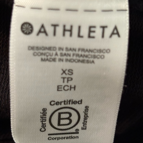 Athleta Black Sleeveless V-Neck Sweatshirt US XS oversized. NWT - Picture 5 of 14